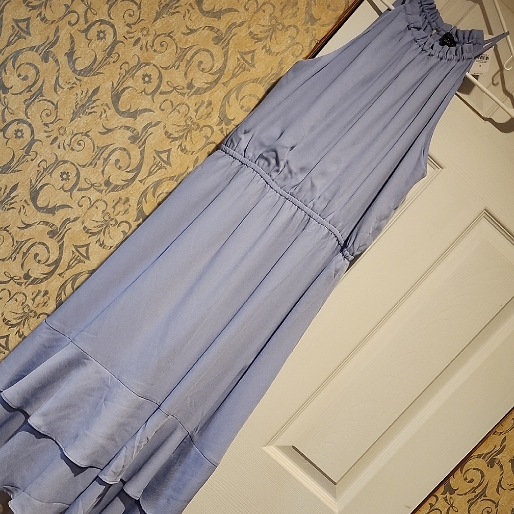 Anne Taylor Factory Blue High Low Halter Sundress